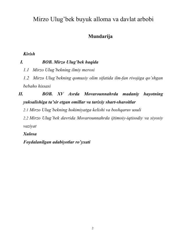 Mirzo Ulug’bek buyuk alloma va davlat arbobi kurs ishi.docx