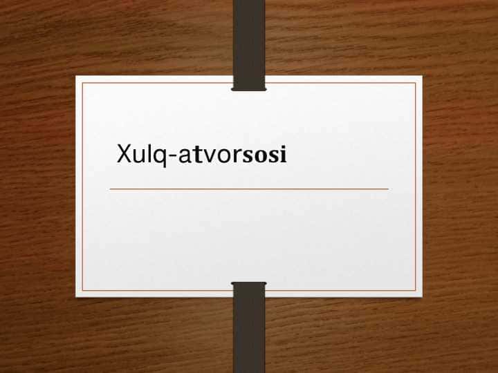 Xulq-atvorning psixofiziologik asosi