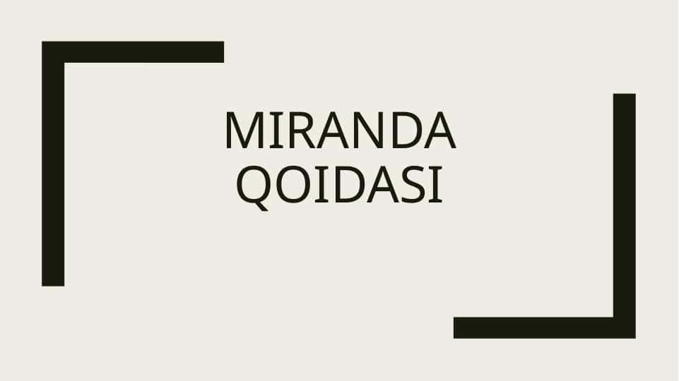 MIRANDA QOIDASI