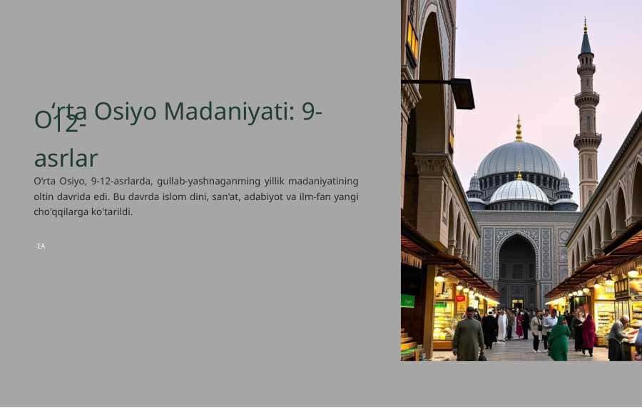 O’rta Osiyo madaniyati IX-XII asrlarda .