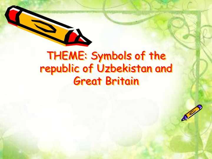 Symbols of the republic of Uzbekistan and Great Britain