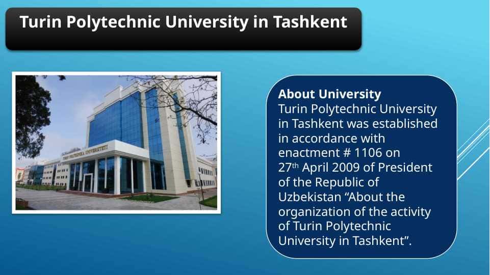 Turin Polytechnic University in Tashkent