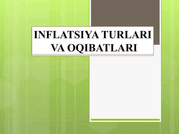 INFLATSIYA TURLARI