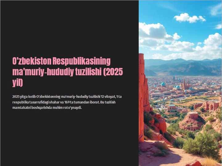 O'zbekiston Respublikasining ma'muriy hududiy tuzulishi (prezentatsiya)