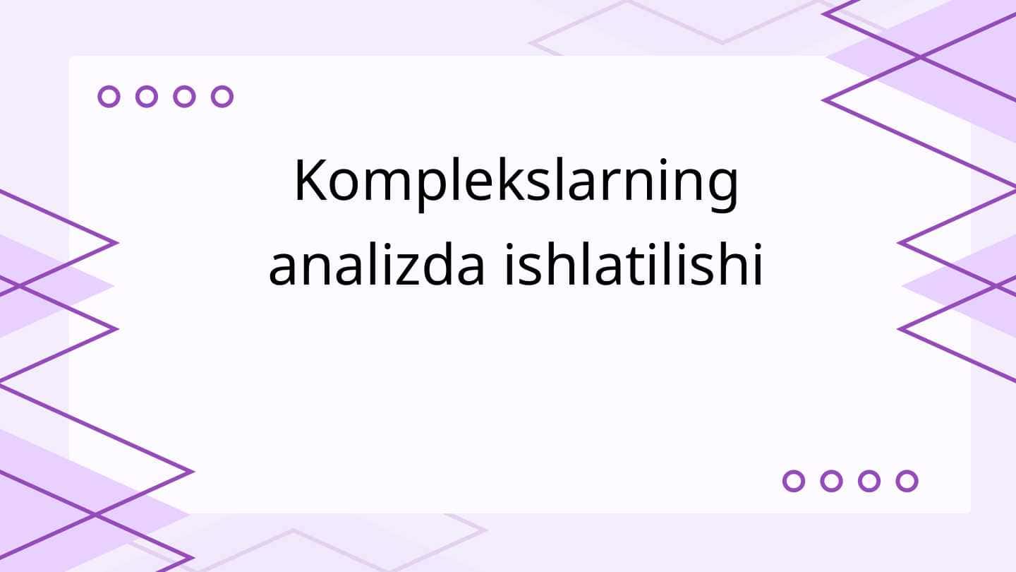 Komplekslarning analizda ishlatilishi