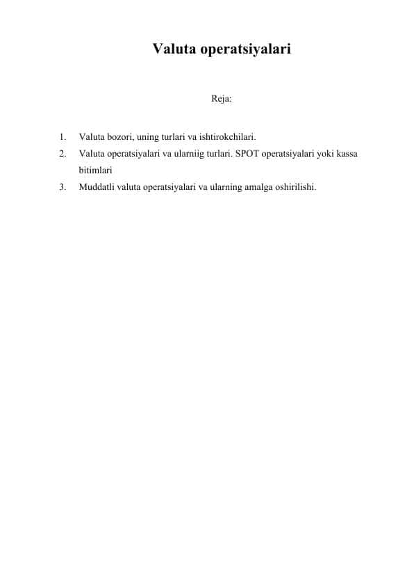 Valuta operatsiyalari