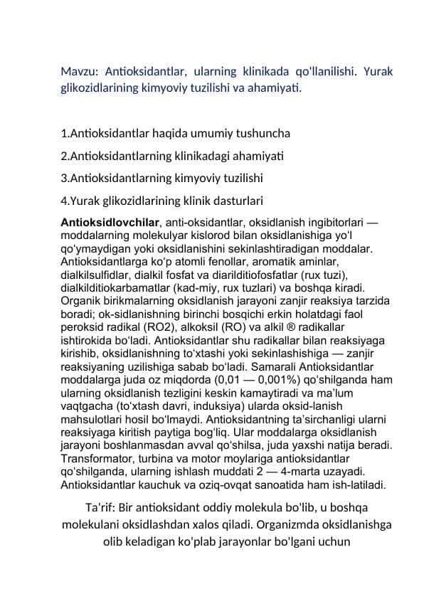 Antioksidantlar