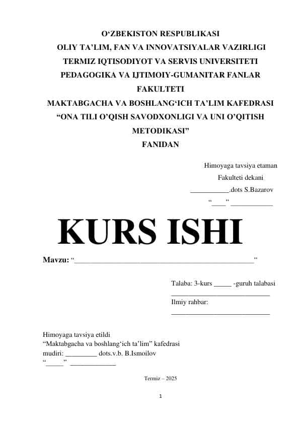 TINISH BELGILARINING O‘RNI VA AHAMIYATI