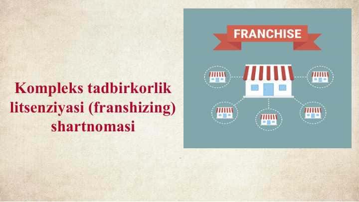 Kompleks tadbirkorlik litsenziyasi (franshizing) shartnomasi