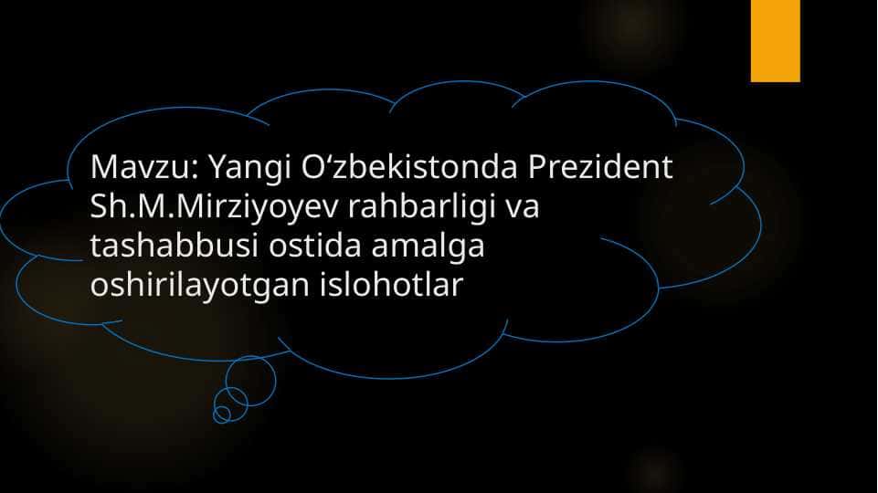 Yangi O‘zbekistonda Prezident Sh.M.Mirziyoyev rahbarligi va tashabbusi ostida amalga oshirilayotgan islohotlar