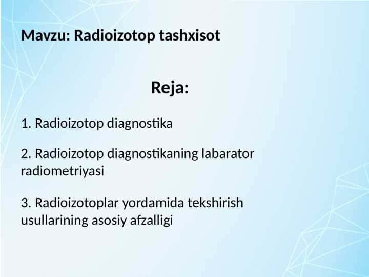 Radioizotop tashxisotRadioizotop tashxisot