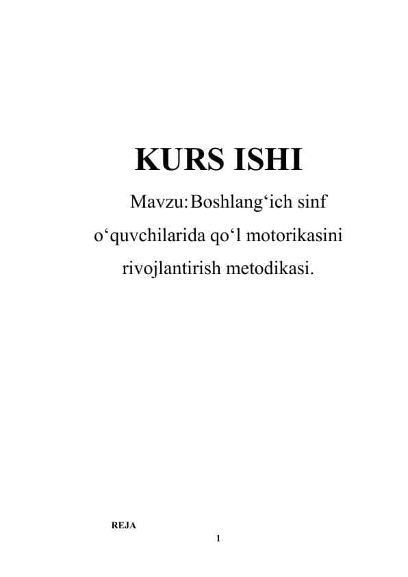 Boshlang‘ich sinf o‘quvchilarida qo‘l motorikasini rivojlantirish metodikasi.
