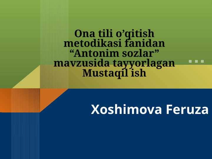 Antonim sozlar