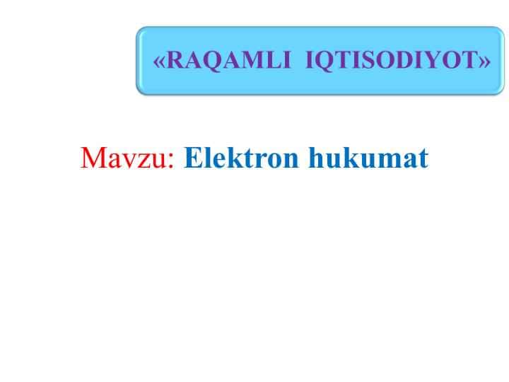 Elektron hukumat