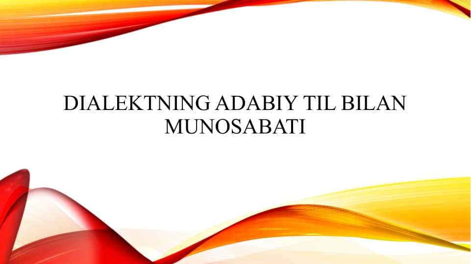 Dialektning adabiy til bilan munosabati