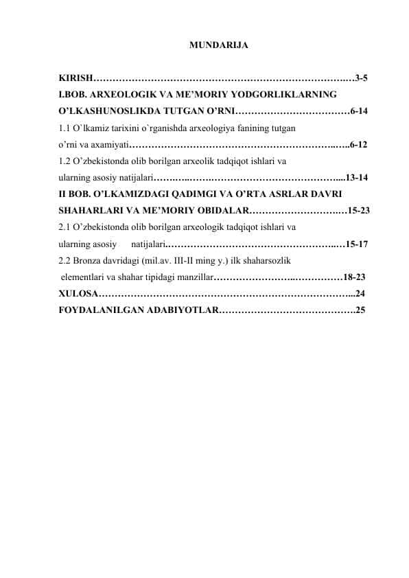 Arxeologik va me’moriy yodgorliklarning o‘lkashunoslikda tutgan o‘rni.docx