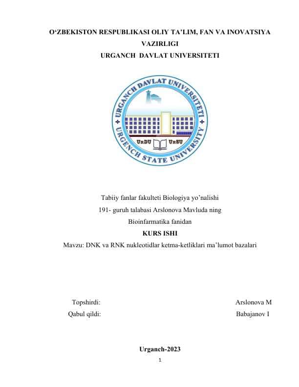 DNK va RNK nukleotidlar ketma-ketliklari ma’lumot bazalari.docx