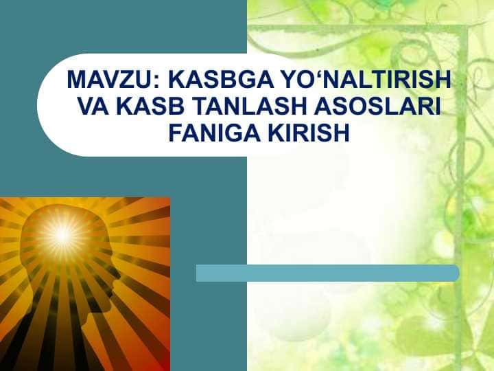 KASBGA YO‘NALTIRISH VA KASB TANLASH ASOSLARI FANIGA KIRISH. Kasbiy psixologiyaning tadqiqot metodlari