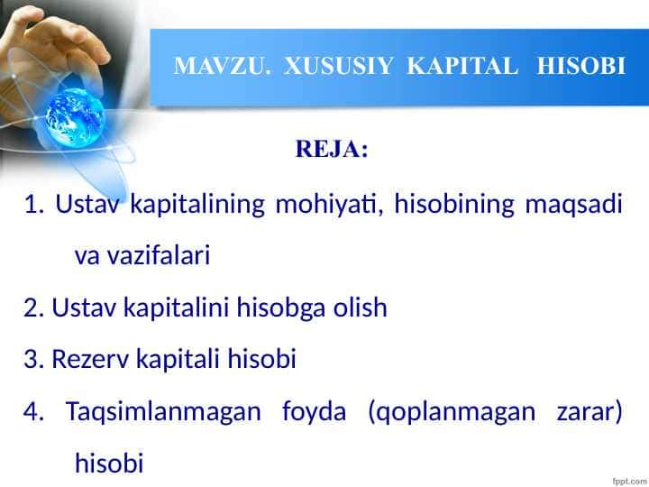 XUSUSIY KAPITAL HISOBI