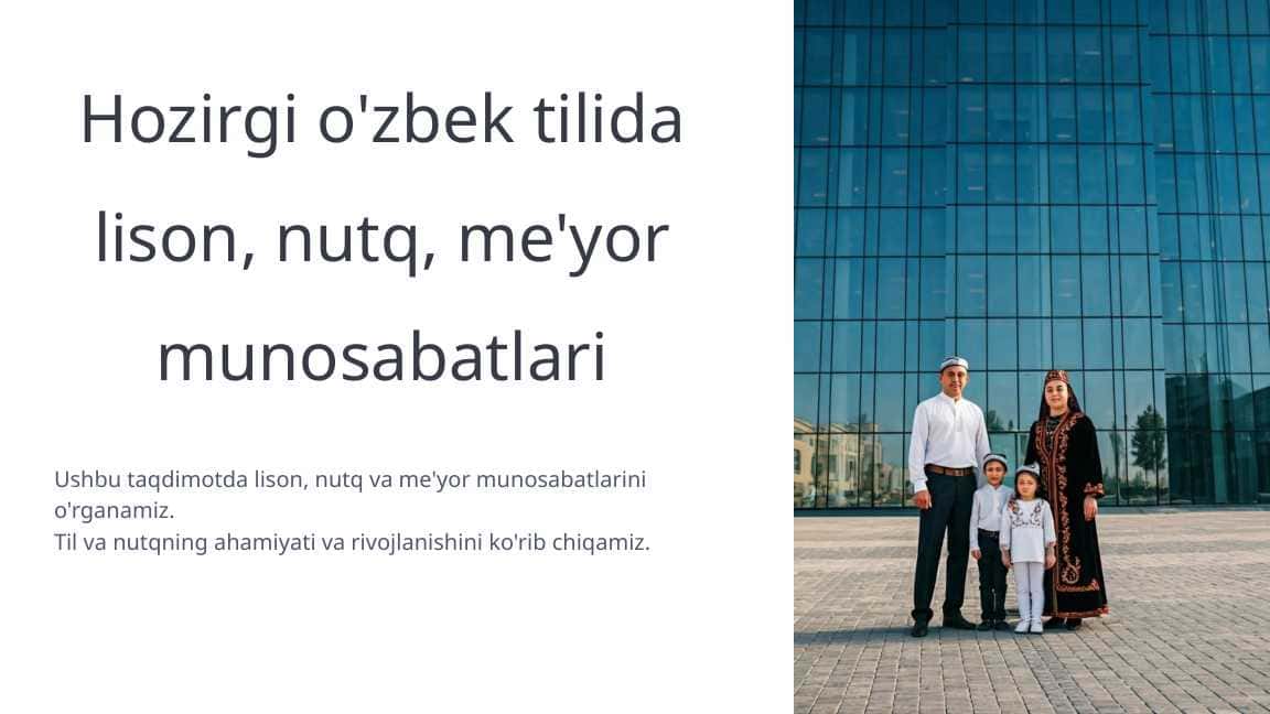 Hozirgi o'zbek tilida lison, nutq, me'yor munosabatlari