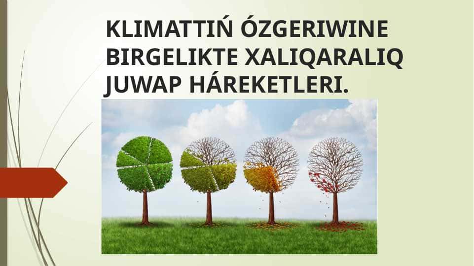 KLIMATTIŃ ÓZGERIWINE BIRGELIKTE XALIQARALIQ JUWAP HÁREKETLERI.