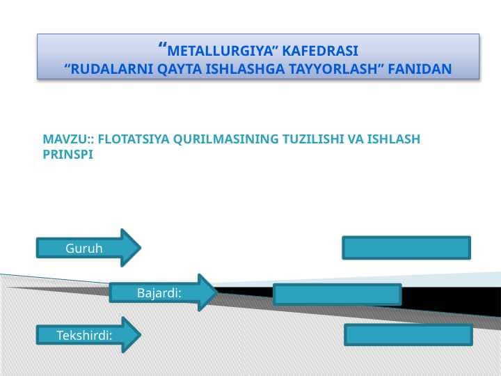 Flotatsiya qurilmasining tuzilishi va ishlash prinspi
