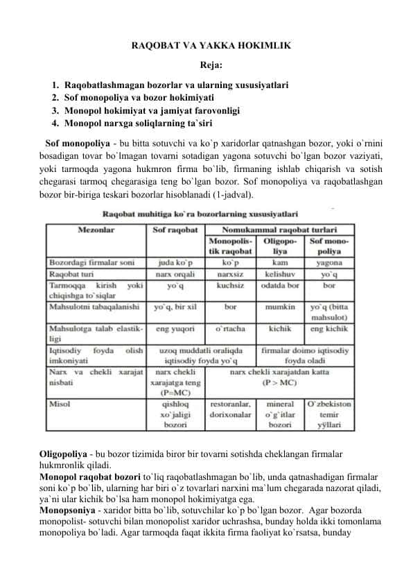 RAQOBAT VA YAKKA HOKIMLIK