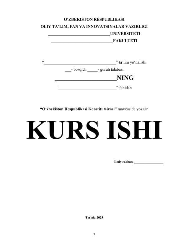 O‘zbekiston Respublikasi Konstitutsiyasi