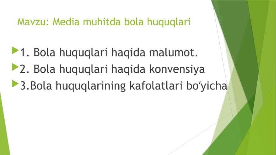 Media muhitda bola huquqlari