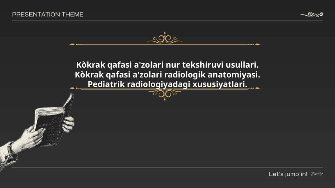 Kòkrak qafasi a'zolari nur tekshiruvi usullari. Kòkrak qafasi a'zolari radiologik anatomiyasi. Pediatrik radiologiyadagi xususiyatlari.