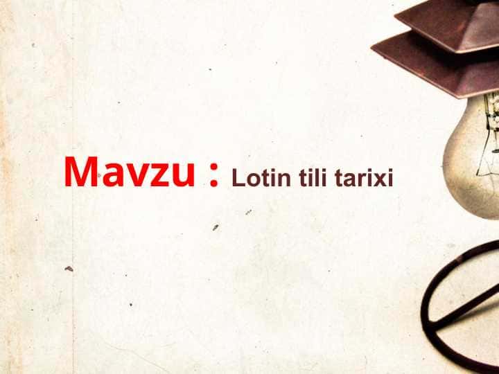 Lotin tili tarixi