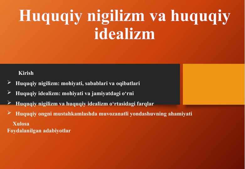 Huquqiy nigilizm va huquqiy idealizm 25