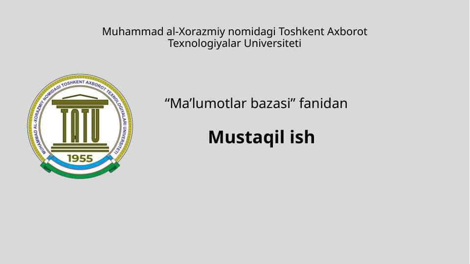 Bir nechta jadvallar birlashtirish, «JOIN» lar bilan ishlash.