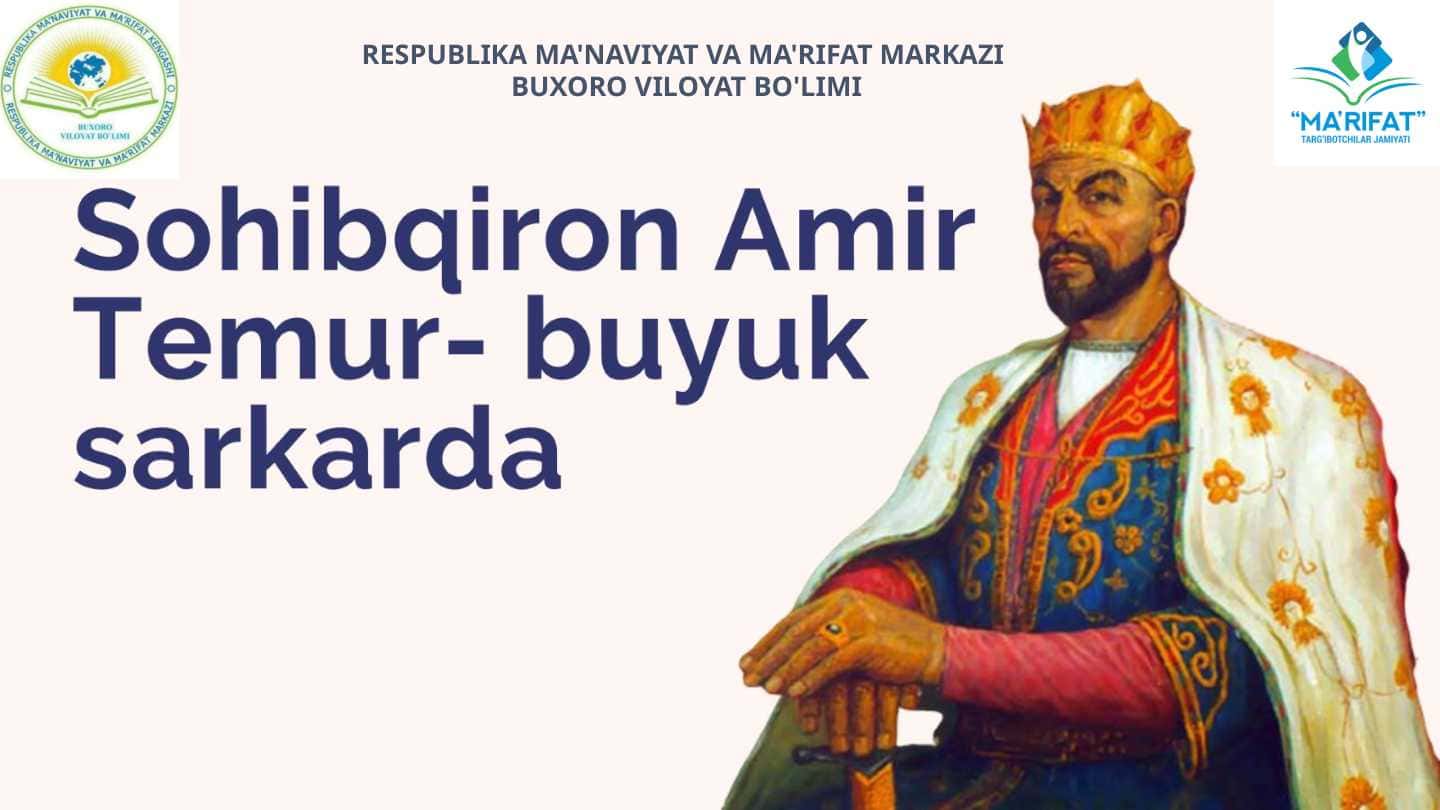 SOHIBQIRON AMIR Temur