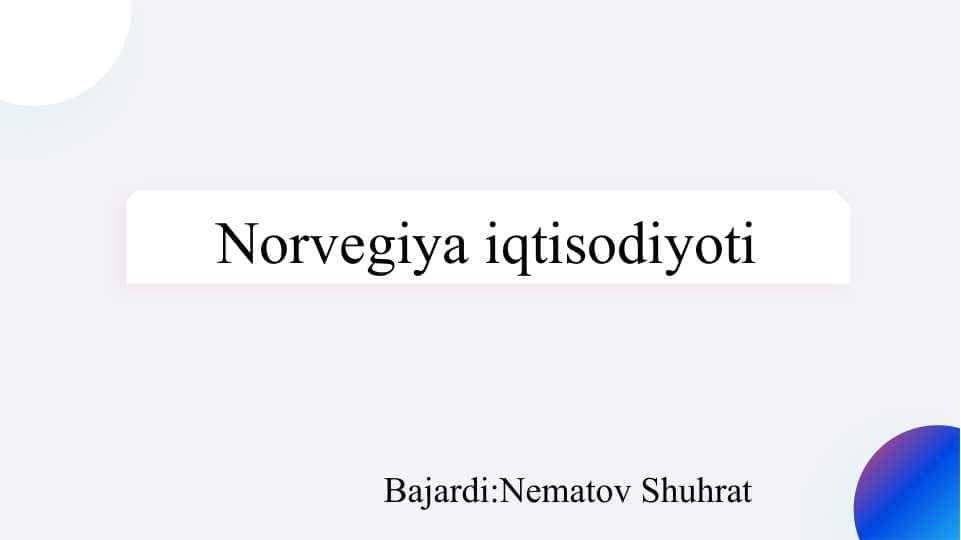 Norvegiya iqtisodiyoti slayd