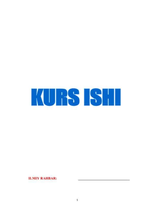 Kar bolalar maktabida o'qitish metodikasi (KURS ISHI)