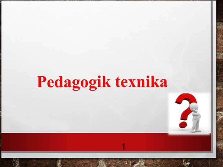 Pedagogik texnika
