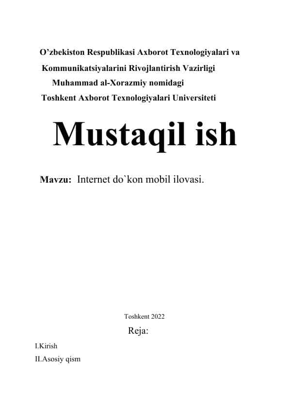 Internet do`kon mobil ilovasi