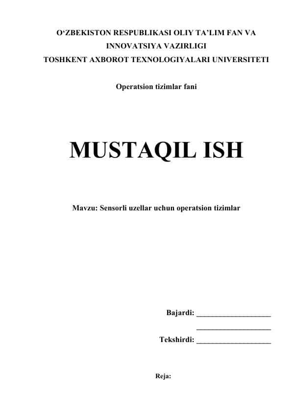 Sensorli uzellar uchun operatsion tizimlar