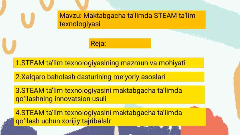 Maktabgacha taʼlimda STEAM taʼlim texnologiyasi