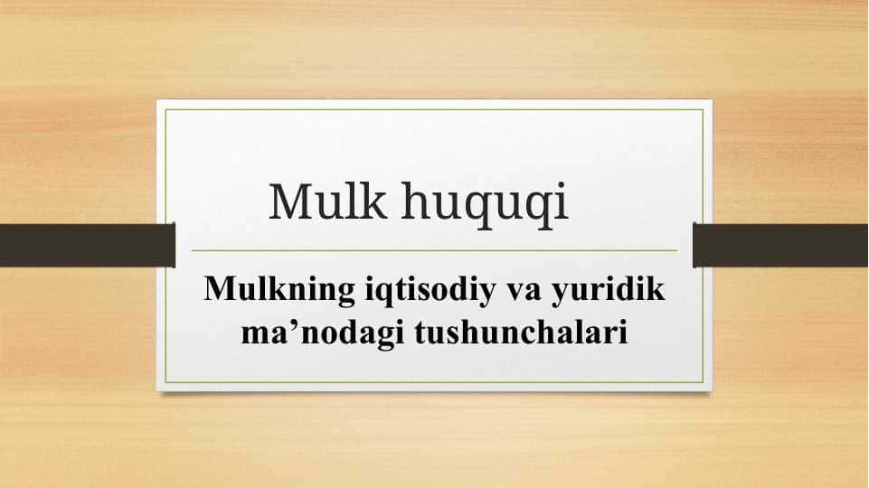 Mulk huquqi