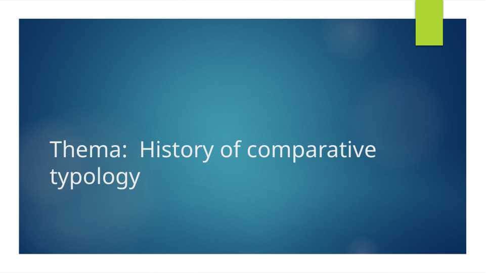 History of comparative typology