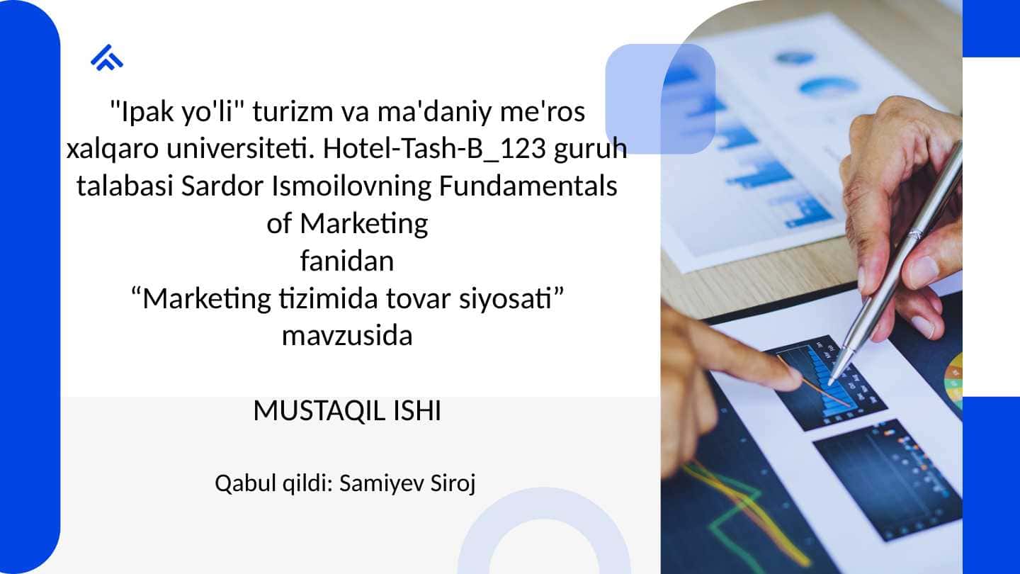 Marketing tizimida tovar siyosati