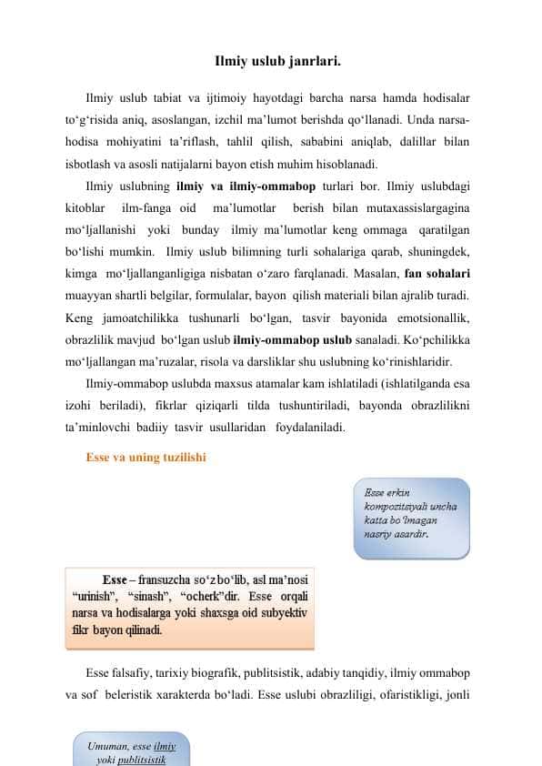 Ilmiy uslub janrlari