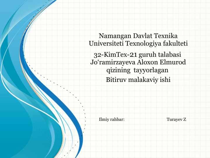 Ishlatib bo‘lingan galvanika eritmalari asosida olingan ammofosning fizik-kimyoviy va mexanik xossalarini o‘rganish