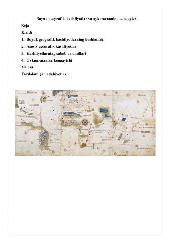 Buyuk geografikkashfiyotlar va oykumenaning kengayishi 25