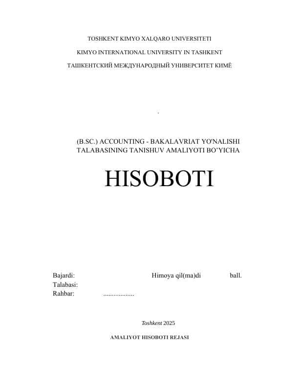 Maktabgacha va umumiy o‘rta ta’lim muassasalarini boshqarish va muvofiqlashtirish. AMALIYOT HISOBOTI