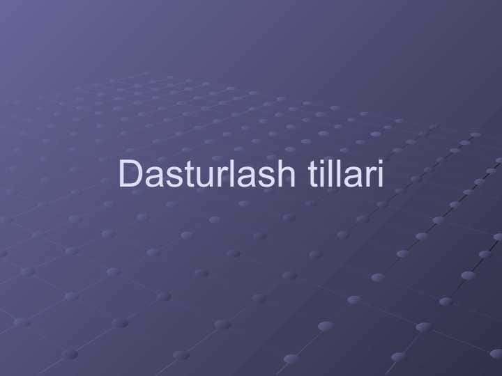 Dasturlash tillari