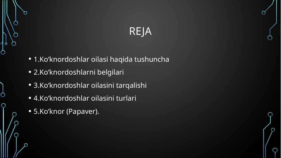 Ko'knordoshlar oilasi ppt.x