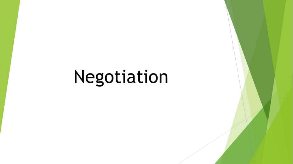 Negotiation